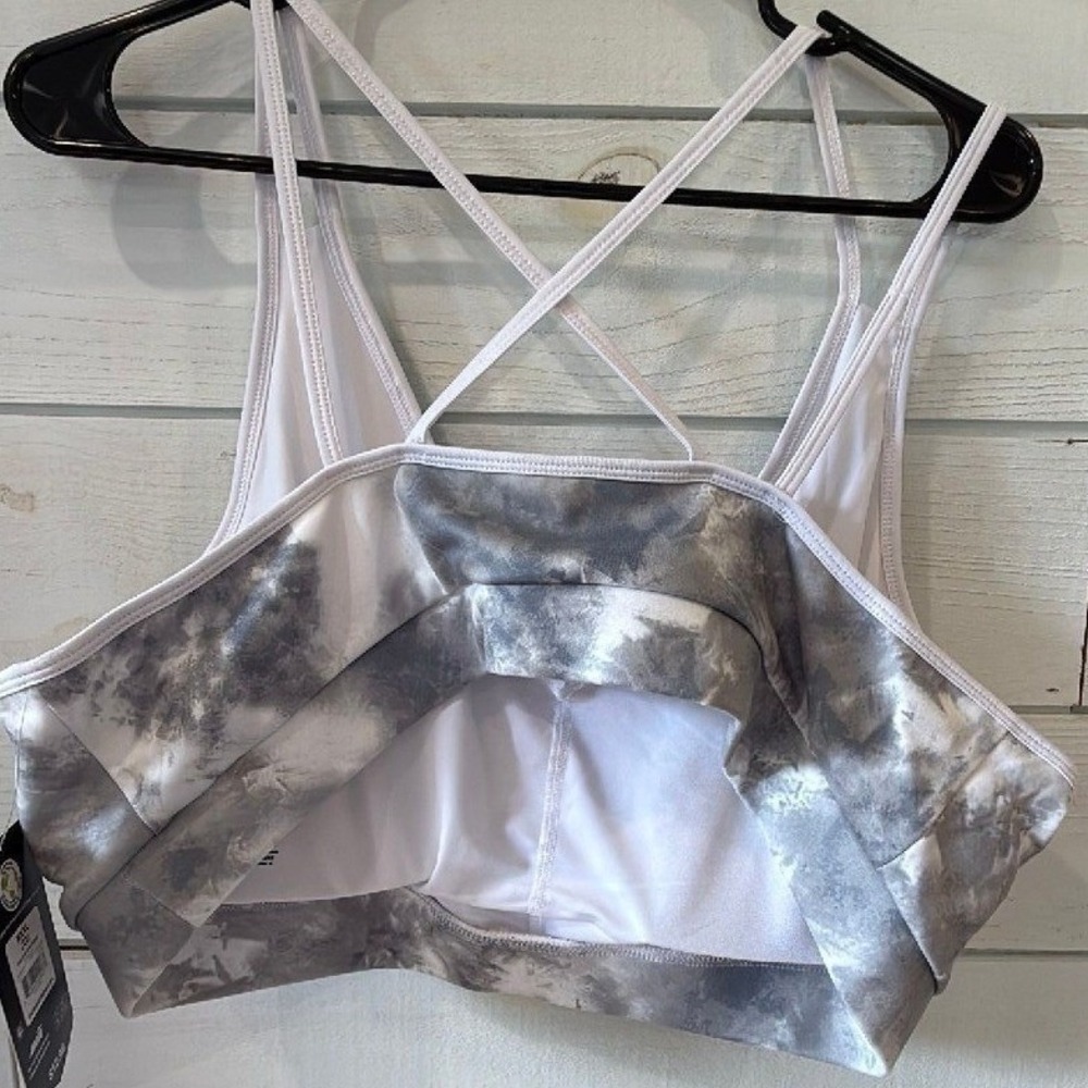 Avia Sports Bra Womens XXXL (22) Grey Tie Dye Strappy Activewear Workout Sporty - Picture 3 of 3